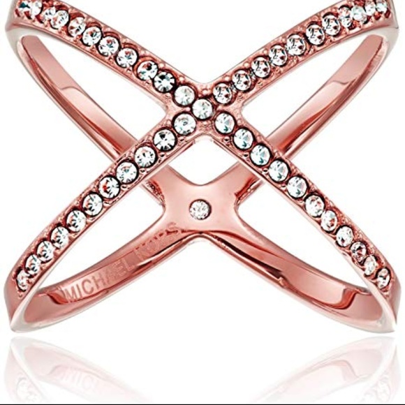 michael kors pave crystal x ring